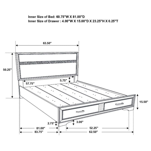Miranda - Queen Headboard & Footboard, Box 1 of 3 - White
