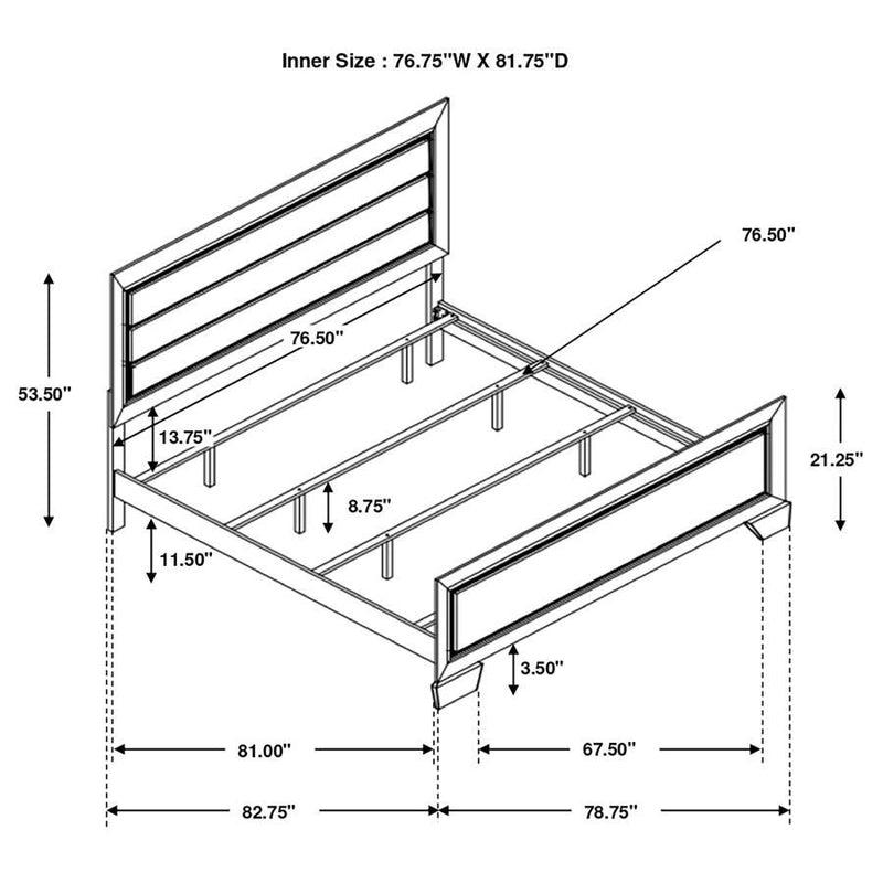 Kauffman - King Side Rails & Slats, Box 2 of 2 - Dark Cocoa