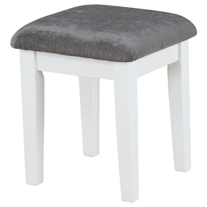 Elijah - Vanity Desk & Stool, Box 2 of 2 - White And Dark Gray