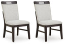 Neymorton - Dining Upholstered Side Chair (Set of 2) - Light Gray / Brown