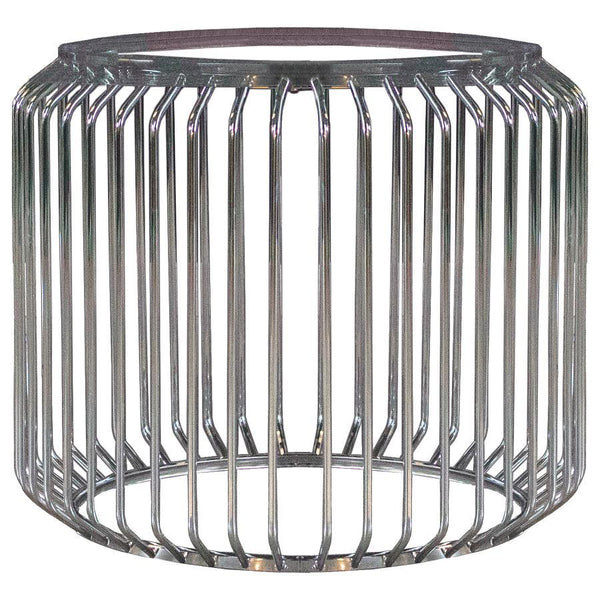 Veena - Round Metal Dining Table Base - Chrome