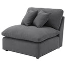 Hobson - Upholstered Armless Chair - Charcoal