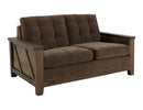 Walnut - Upholstered Loveseat - Deep Forest Brown
