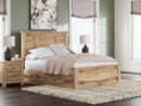 Makidern - Panel Storage Bed With Under Bed Storage Unit