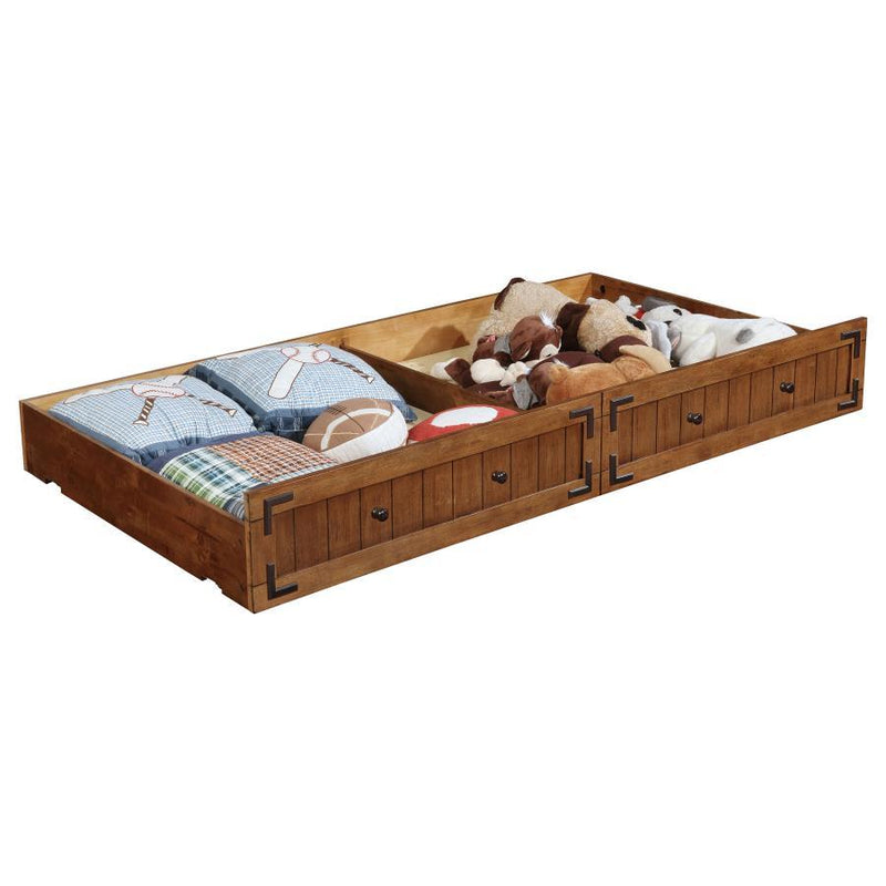 Oakdale - Wood Storage Trundle - Rustic Honey