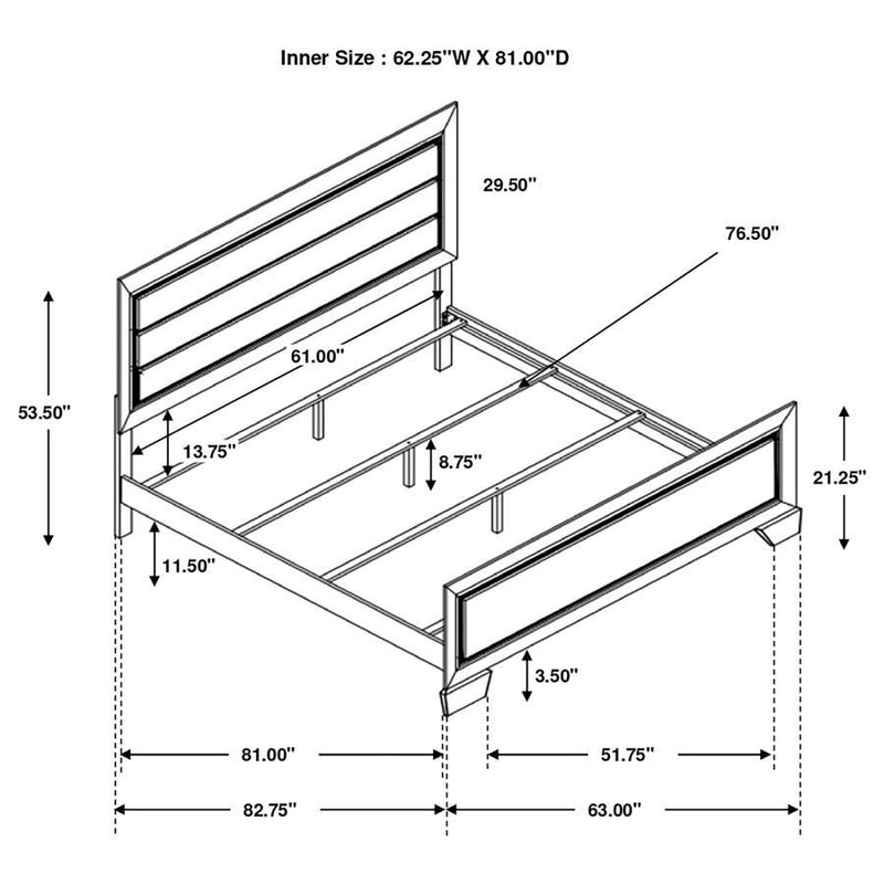 Kauffman - Queen Side Rails & Slats, Box 2 of 2 - Dark Cocoa