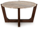 Tanidore - Round Cocktail Table - Warm Brown