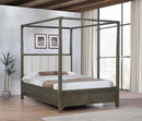 Gran Park - Queen Headboard, Footboard, Front & Back Canopy & Slats, Box 1 of 2 - Dark Cocoa