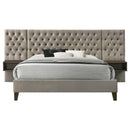 Marley - Queen Headboard Bed Panel With Nightstand, Box 2 of 3 - Light Brown And Walnut