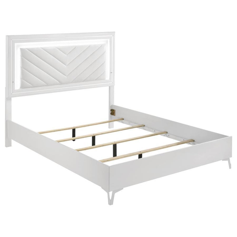 Cassia - Queen Footboard & Slats, Box 2 of 3 - White High Gloss