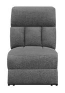 Bahrain - Upholstered Armless Recliner - Charcoal