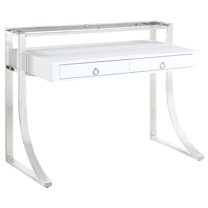 Gemma - Writing Desk, Box 2 of 2 - White High Gloss