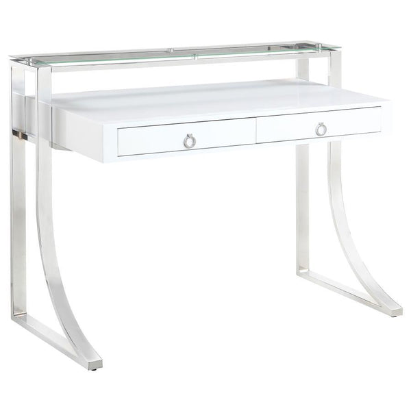 Gemma - Writing Desk, Box 1 of 2 - White High Gloss