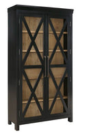 Ridgester - Display Cabinet - Light Brown / Black