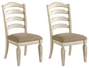 Realyn - Dining UPH Side Chair (Set of 2) - Ladderback - Chipped White