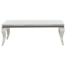 Carone - Coffee Table Glass, Box 1 of 3 - White And Chrome