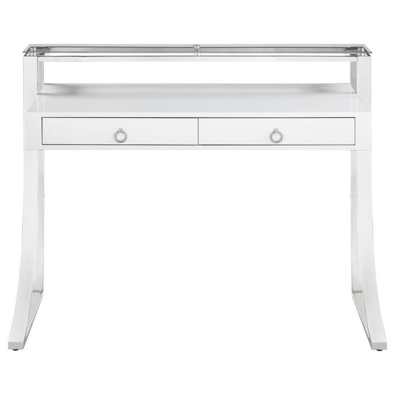 Gemma - Writing Desk, Box 1 of 2 - White High Gloss