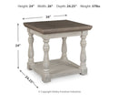 Havalance - Rectangular End Table - Gray / White