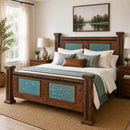 Queen Bed with Turquoise Copper Panels