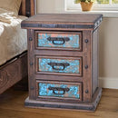Nightstand with Turquoise Copper Panels