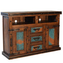 Turquoise Copper TV/Dresser W/Doors