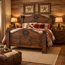 King Bed W/ Rope and Star (Medio Finish)