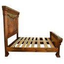 Sierra Verde Dark Copper & Leather Panel Bed - King