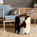 Round Ottoman in Tricolor