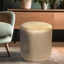 Round Ottoman in Light Beige