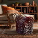 Round Ottoman in Brown Salt & Pepper