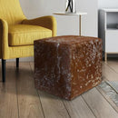 Square Ottoman in Brown Salt & Pepper