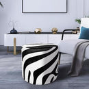 Round Ottoman in Zebra Print
