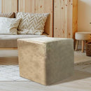 Square Ottoman in Light Champagne