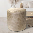 Round Ottoman in Light Champagne