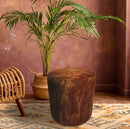 Round Ottoman in Pampa Brindle Brown