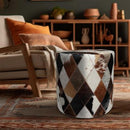 Round Ottoman in Diamond Mix of Colors