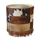 Cowhide Patchwork Ottoman