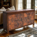 Teton Wood & Copper Dresser with Live Edge Drawers