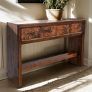 Teton Wood & Copper Console with Live Edge Drawers