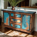 Turquoise Copper Buffet W/Iron Base