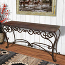 Sierra Madre 72" Brown Copper Top Console W/Iron Base