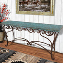 Sierra Madre 72" Turquoise Copper Top Console W/Iron Base