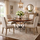 Round Copper Top Table With Quadroform Base