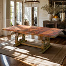 Copper Top Dining Table with Decorative Hand Carved Base