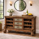 Green Copper Console With 3 Drawers