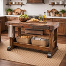Natural Copper Top Kitchen Island