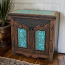 Occasional Cabinet with tooled leather and copper accents