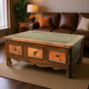 Six Copper Drawer Coffee Table
