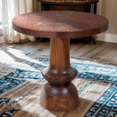 Pedestal Ocasional Table With Copper Top