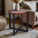 Natrual Finish Copper Side Table with Minimal Base